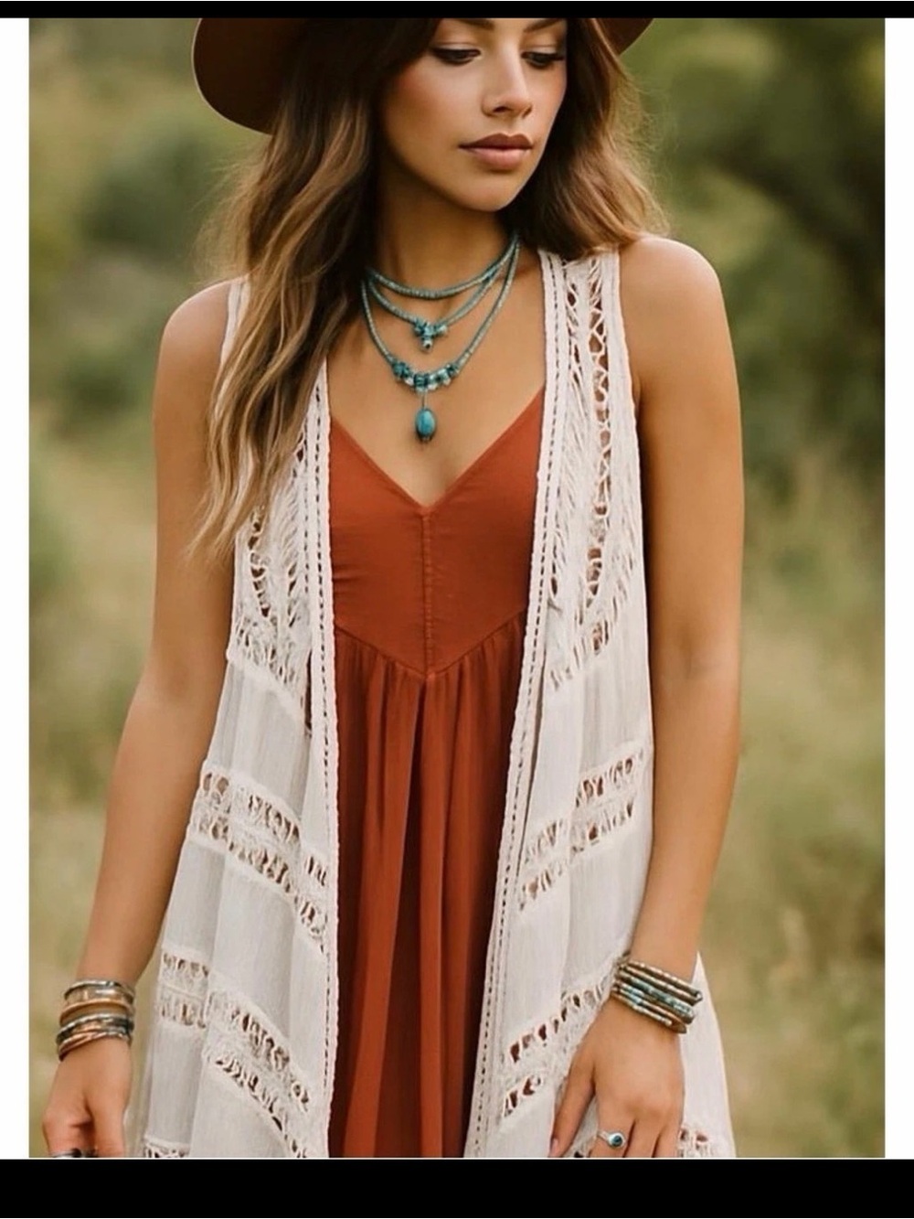 Vivid White Crochet Fringe Vest Boho Beach Duster Coverup Size M
